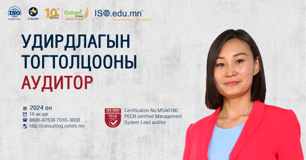 ISO 19011 Удирдлагын тогтолцооны аудитор